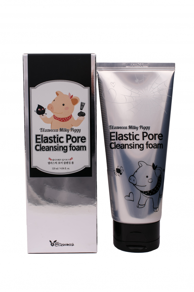 [Elizavecca] Пенка-маска для умывания ДРЕВЕСНЫЙ УГОЛЬ Milky Piggy Elastic Pore Cleansing Foam, 120 мл