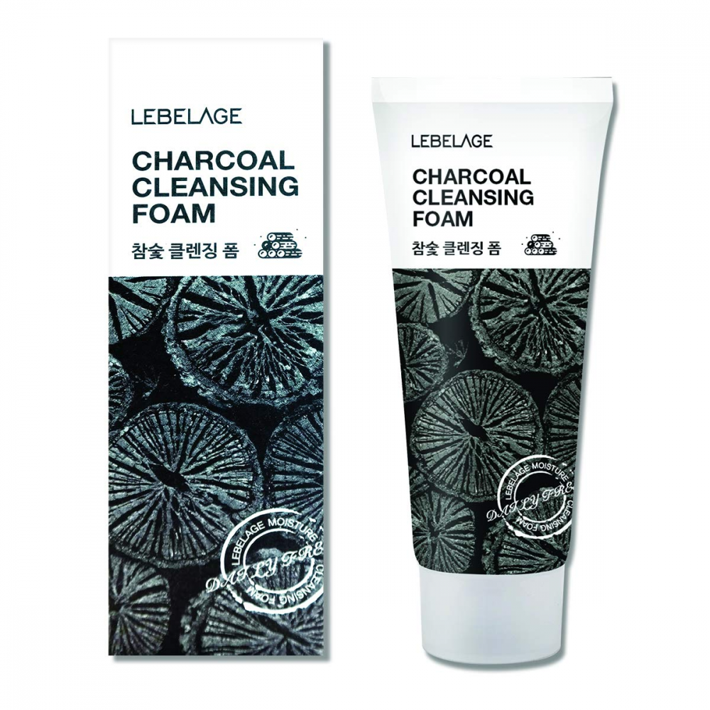 [LEBELAGE] Пенка для умывания ДРЕВЕСНЫЙ УГОЛЬ Charcoal Cleansing Foam, 100 мл