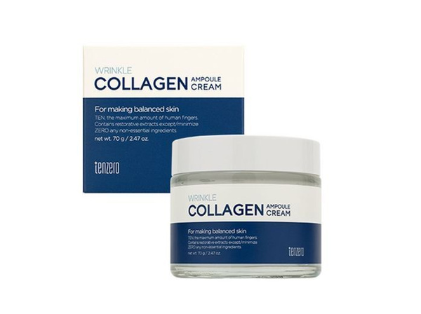 [TENZERO] Крем для лица антивозрастной КОЛЛАГЕН ампульный Wrinkle Collagen Ampoule Cream 2x, 70 мл