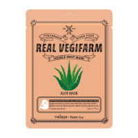 [FORTHESKIN] Маска для лица питательная успокаивающая АЛОЭ Super Food Real Vegifarm Double Shot Mask Aloe, 23 мл