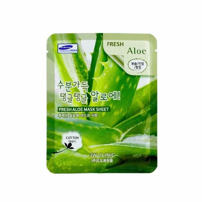 [3W CLINIC] Тканевая маска для лица АЛОЭ Fresh Aloe Mask Sheet, 1 шт