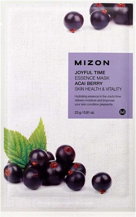 [MIZON] Тканевая маска для лица ЭКСТРАКТ ЯГОД АСАИ Joyful Time Essence Mask Acai Berry, 23 г