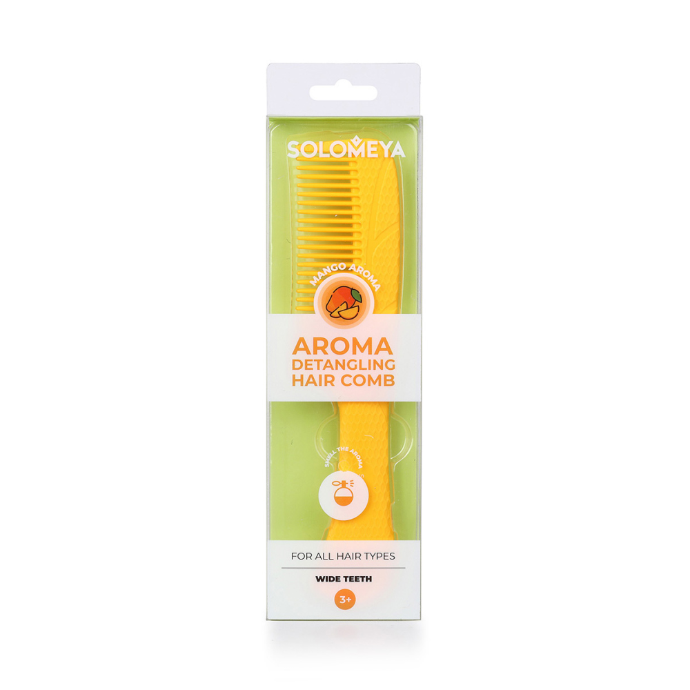 [SOLOMEYA] Расческа-гребень для волос АРОМАТ МАНГО Aroma Detangling Hair Comb Mango, 1 шт