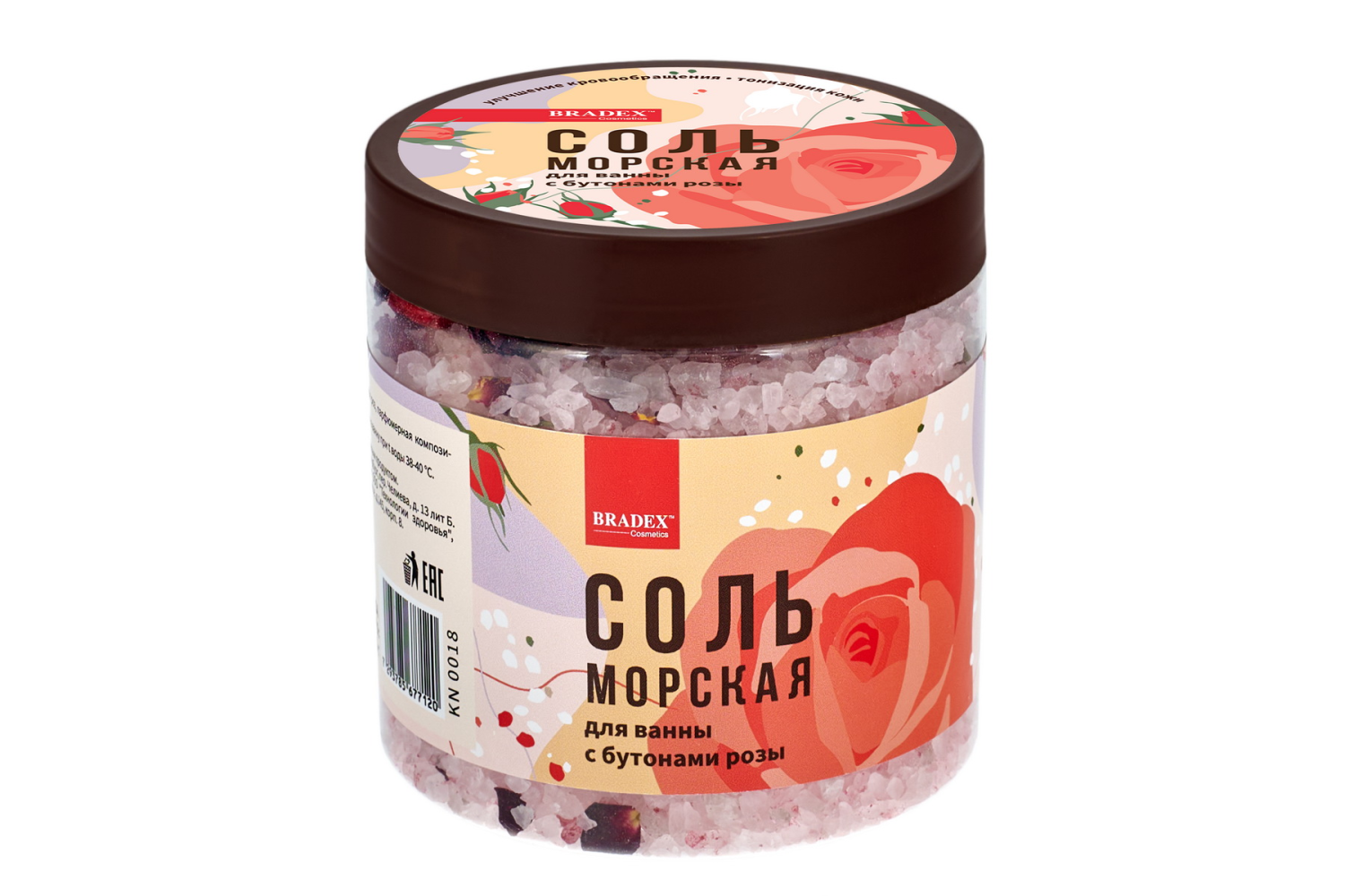 BRADEX] Соль для ванны морская С БУТОНАМИ РОЗЫ, 600 г купить оптом на  ICONMARKET