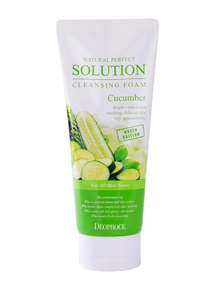 [DEOPROCE] Пенка для умывания ЭКСТРАКТ ОГУРЦА Natural Perfect Solution Cleansing Foam Green Edition Cucumber, 170 г