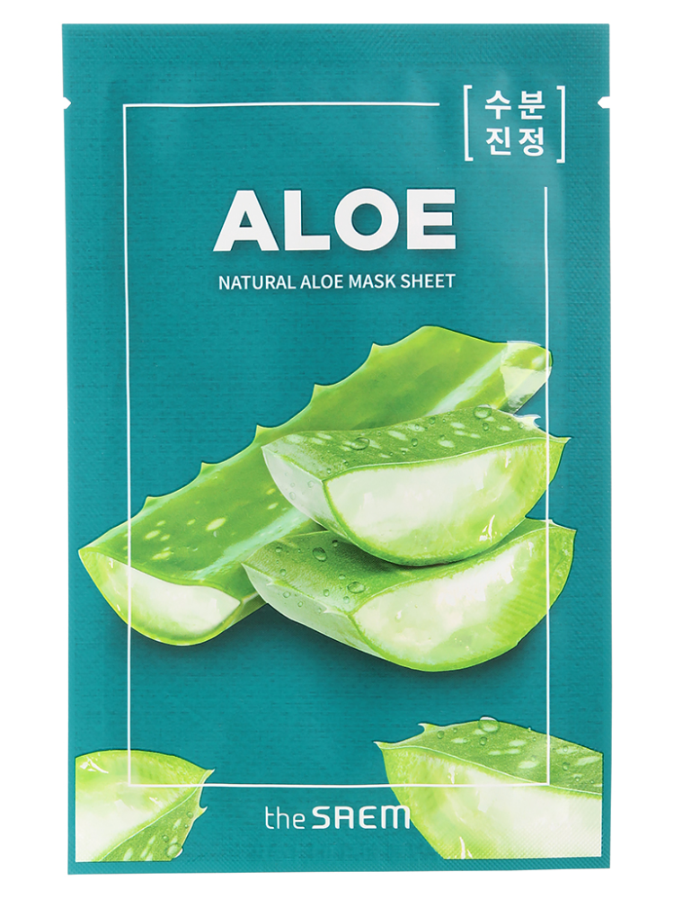 [THE SAEM] Маска для лица тканевая ЭКСТРАКТ АЛОЭ ВЕРА Natural Aloe Mask Sheet, 21 мл