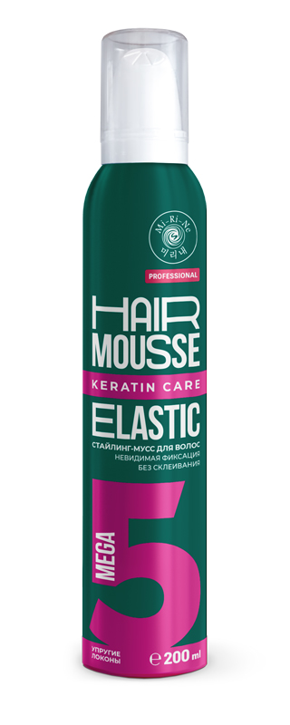 [MI-RI-NE] Мусс-стайлинг для укладки волос УПРУГИЕ ЛОКОНЫ Hair Mousse Keratin Care Elastic, 200 мл