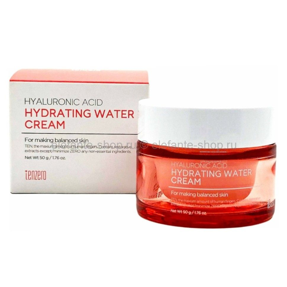 [TENZERO] Крем для лица ГИАЛУРОНОВАЯ КИСЛОТА увлажняющий Hyaluronic Acid Hydrating Water Cream, 50 г