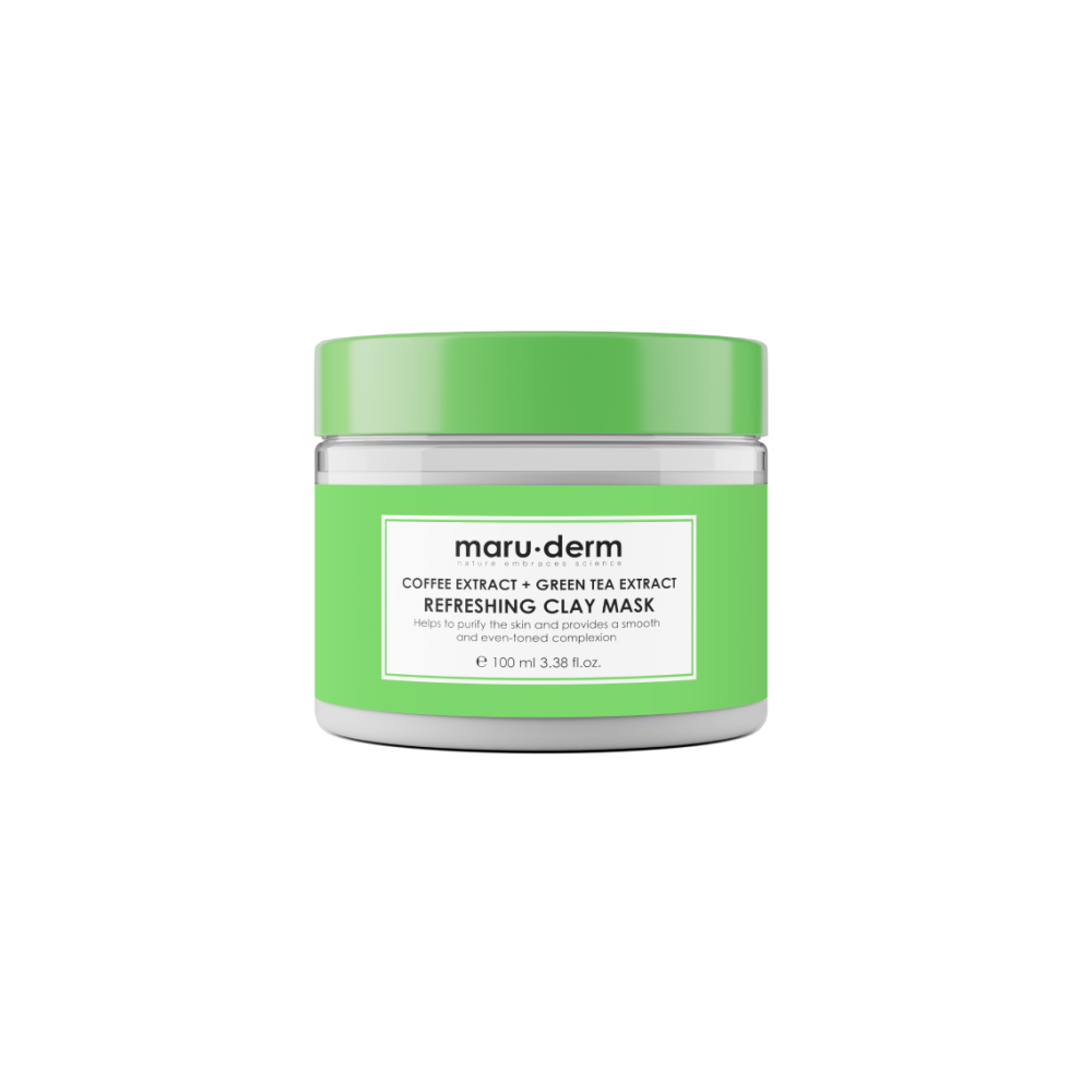 [MARU.DERM] Маска для лица глиняная ЭКСТРАКТ ЗЕЛЕНОГО ЧАЯ И КОФЕ Coffee Extract + Green Tea Extract Refreshing Clay Mask, 100 мл