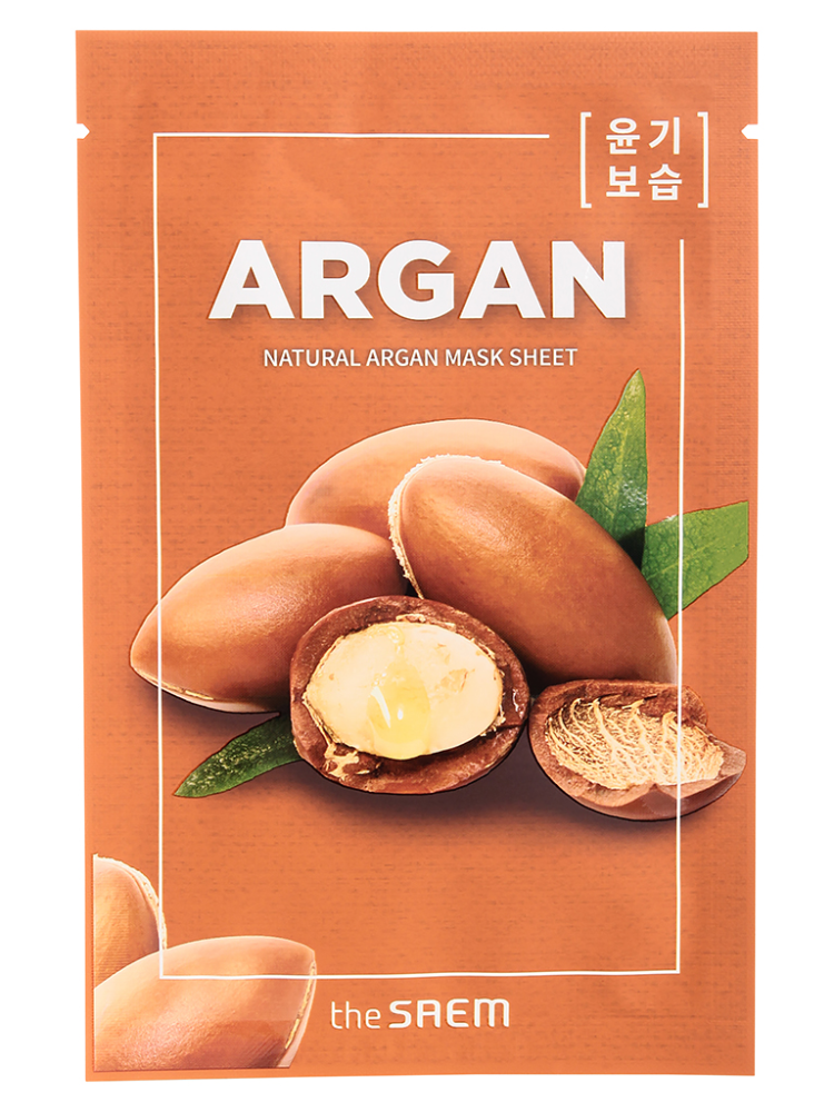 [THE SAEM] Маска для лица тканевая ЭКСТРАКТ АРГАНЫ Natural Argan Mask Sheet, 21 мл