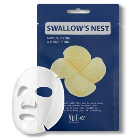 [YU.R] Маска для лица тканевая ЭКСТРАКТ ЛАСТОЧКИНОГО ГНЕЗДА Me Swallow's Nest Sheet Mask, 1 шт