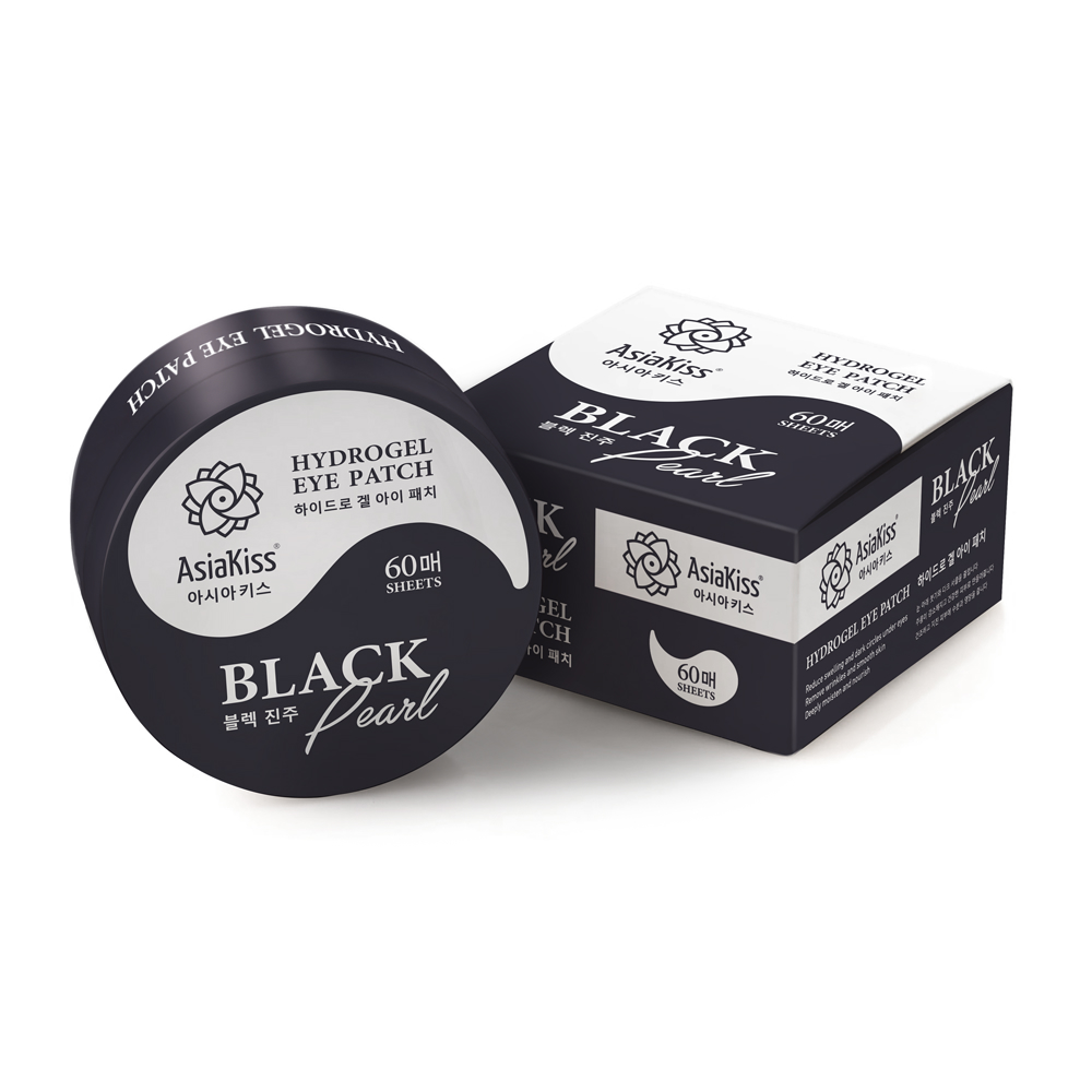 [ASIAKISS] Патчи для глаз гидрогелевые ЭКСТРАКТ ЧЕРНОГО ЖЕМЧУГА Black Pearl Hydrogel Eye Patch, 60 шт., 84 г