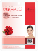 [DERMAL] Маска для лица тканевая КОЛЛАГЕН и РОЗА Rose Collagen Essence Mask Soothing, 23 мл