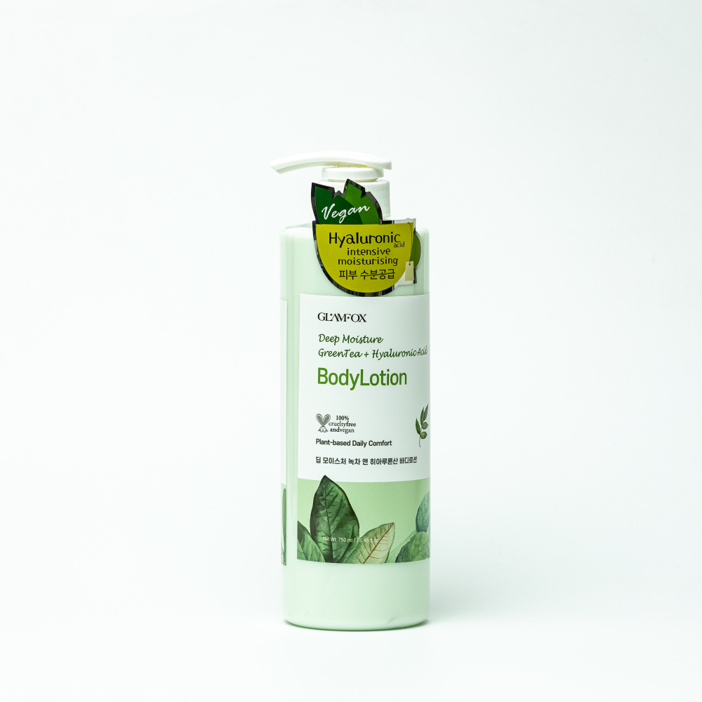 [GLAMFOX] Лосьон для тела ЗЕЛЕНЫЙ ЧАЙ Deep Moisture Green Tea Hyaluronic Acid Body Lotion, 750 мл