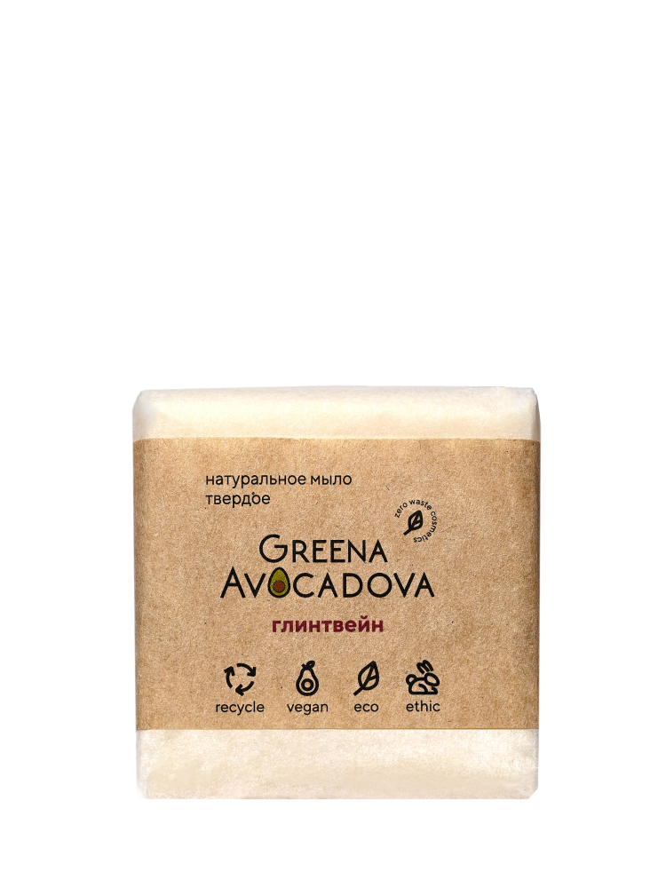 GREENA AVOCADOVA] Мыло натуральное твердое ГЛИНТВЕЙН ручной работы, 100 г  купить оптом на ICONMARKET