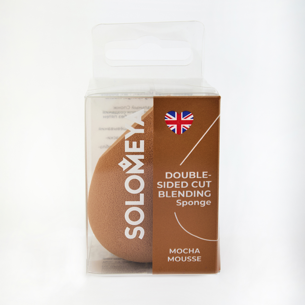 [SOLOMEYA] Спонж для макияжа с двойным срезом КОФЕ МОККА Double-Sided Cut Blending Sponge Mocha Mous