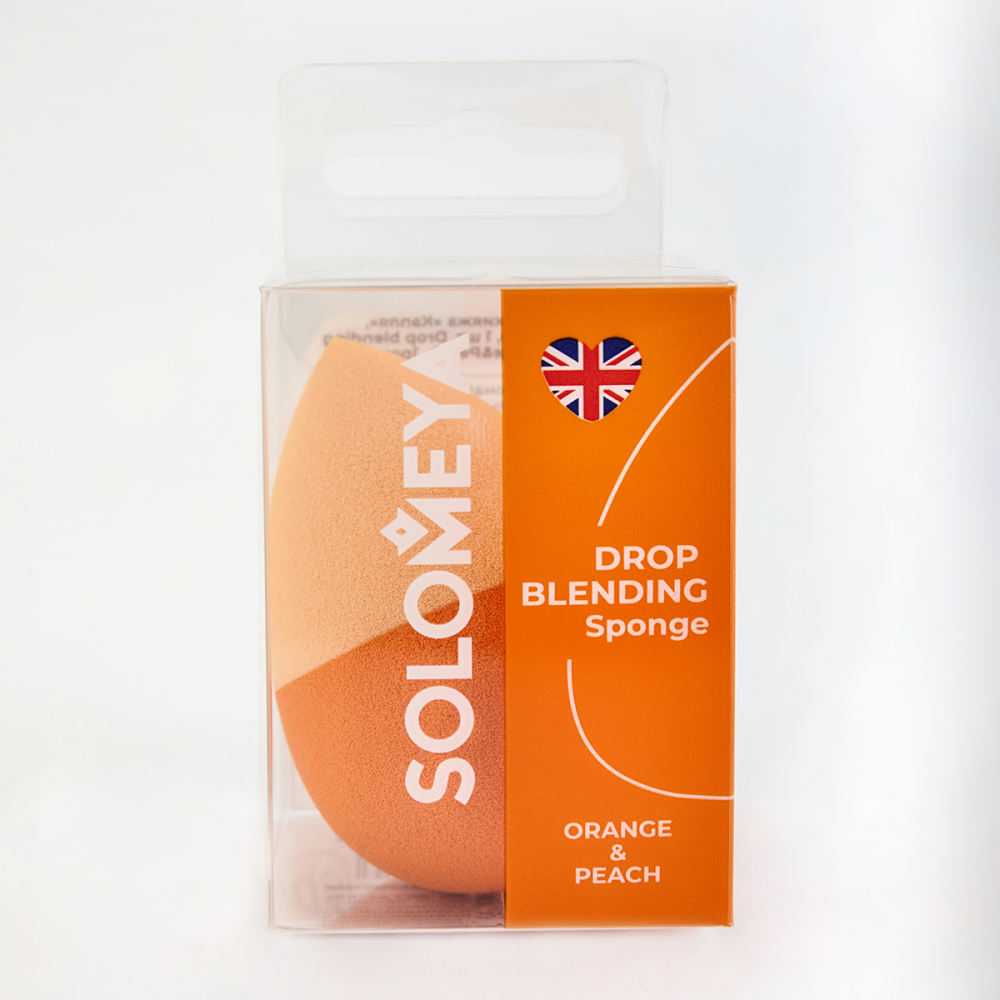 [SOLOMEYA] Спонж для макияжа в форме капли ORANGE&PEACH Drop Blending Sponge, 1 шт