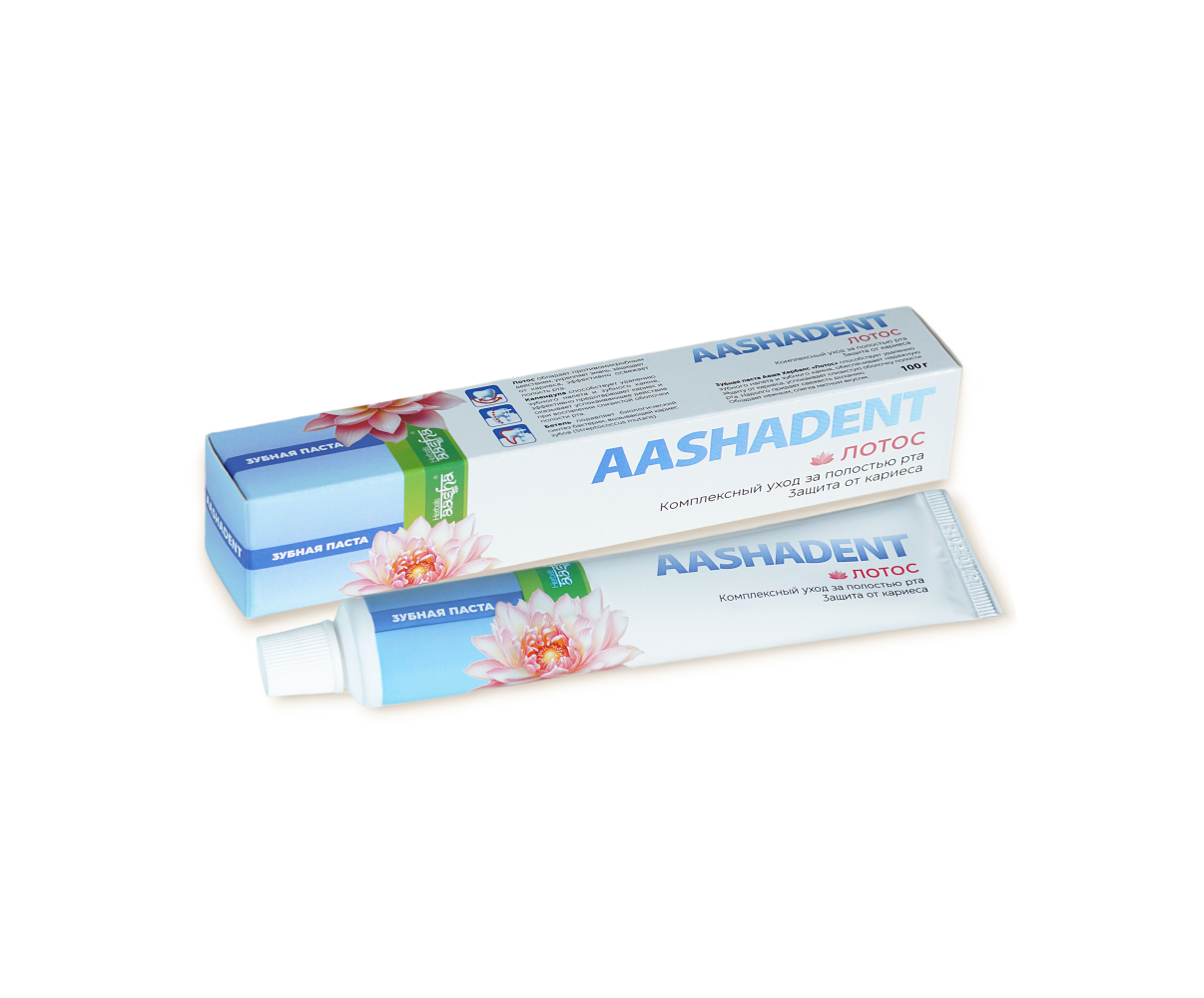 [AASHA HERBALS] Зубная паста ЛОТОС удаление зубного налета, 100 г