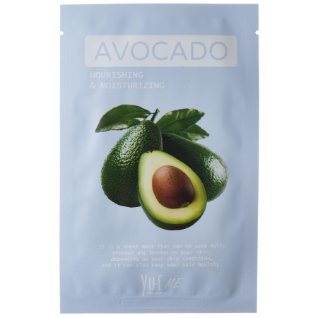 [YU.R] Маска для лица тканевая ЭКСТРАКТ АВОКАДО Me Avocado Sheet Mask, 1 шт