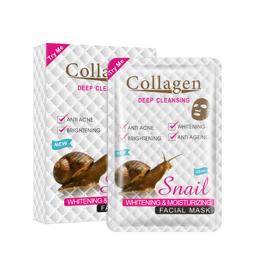 [PEI MEI] Маска для лица тканевая КОЛЛАГЕН И МУЦИН УЛИТКИ регенерирующая Snail & Collagen Facial Mask Sheet, 25 мл