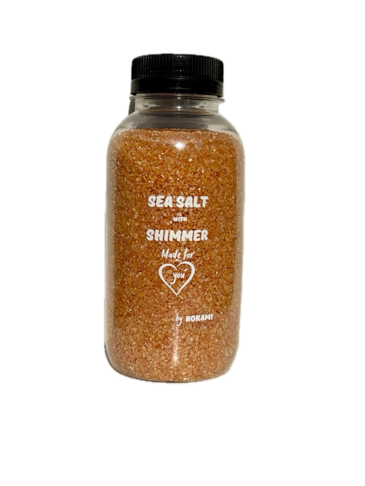 [NOKAMI] Соль морская мерцающая для ванн ОРАНЖЕВЫЙ ВИНОГРАД, 350 гр