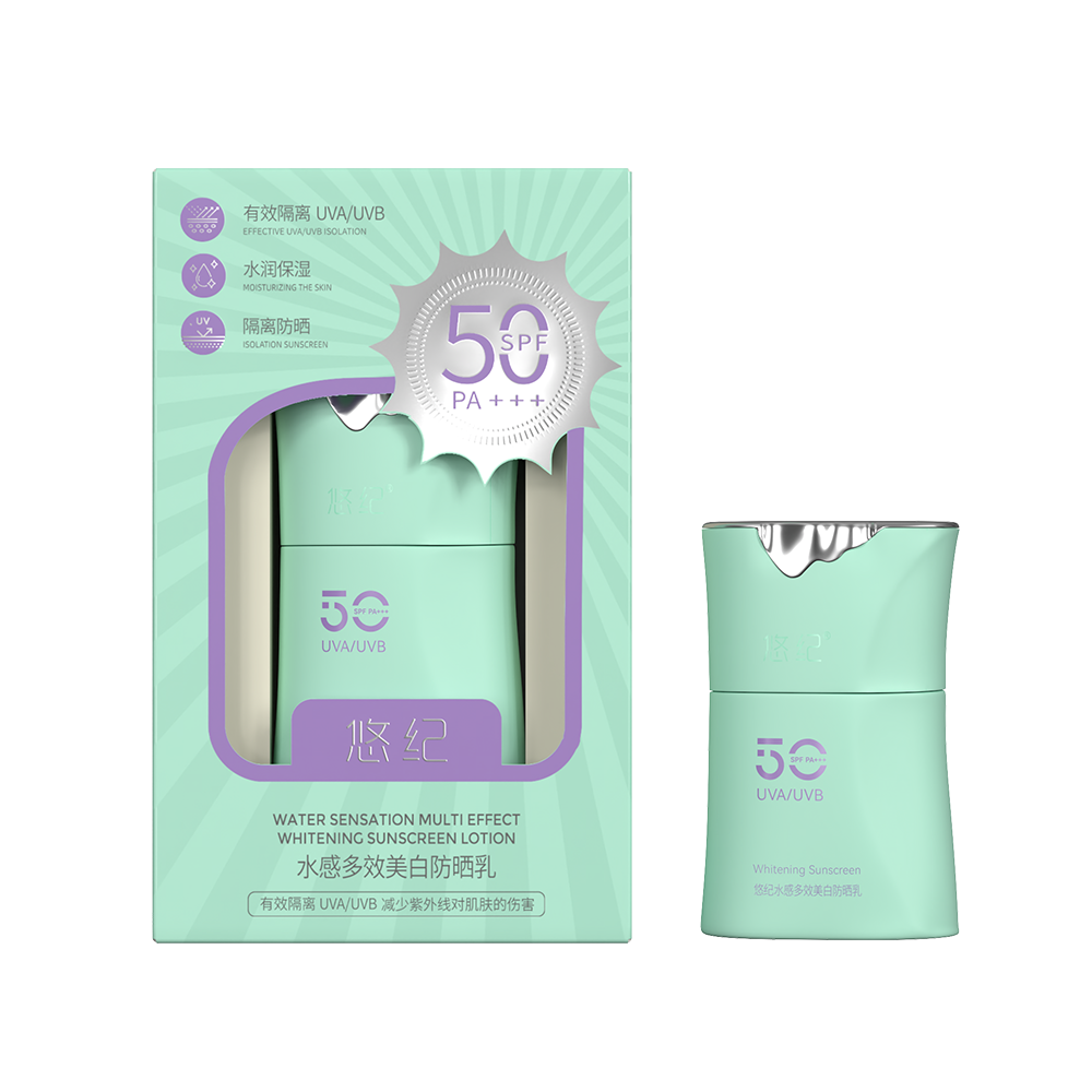 [YOZO] Солнцезащитный лосьон ЗЕЛЕНЫЙ Water Sensation Multi-Effect Whitening Sunscreen/GREEN SPF 50 PA+++, 40 гр